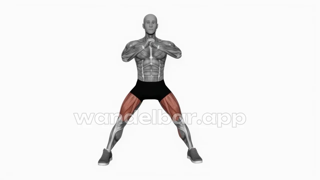 cossack squats at the bottom: one knee deeply bent, other leg straight, toes up