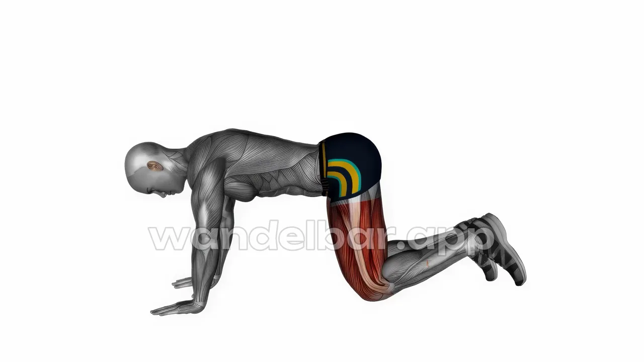 donkey kicks: on all fours, one bent leg lifted with heel toward ceiling
