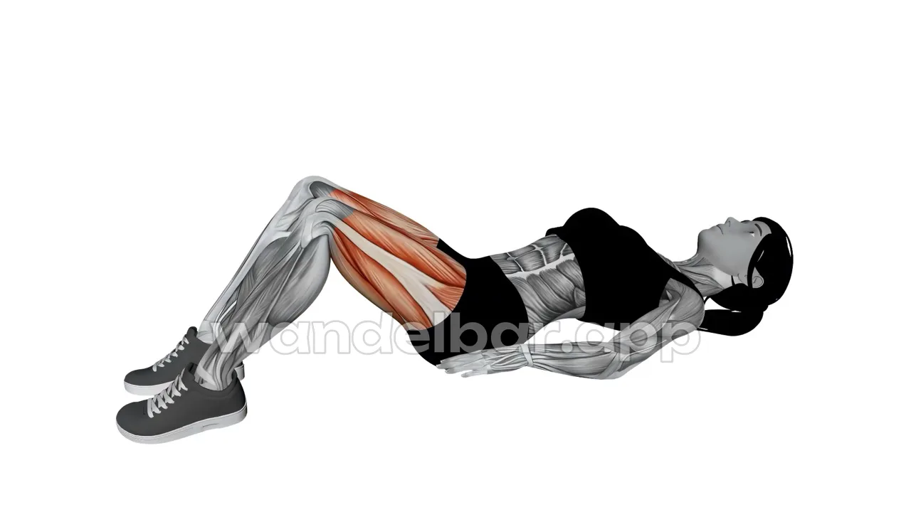 glute bridge with abduction: hips lifted, knees opened wide, feet flat