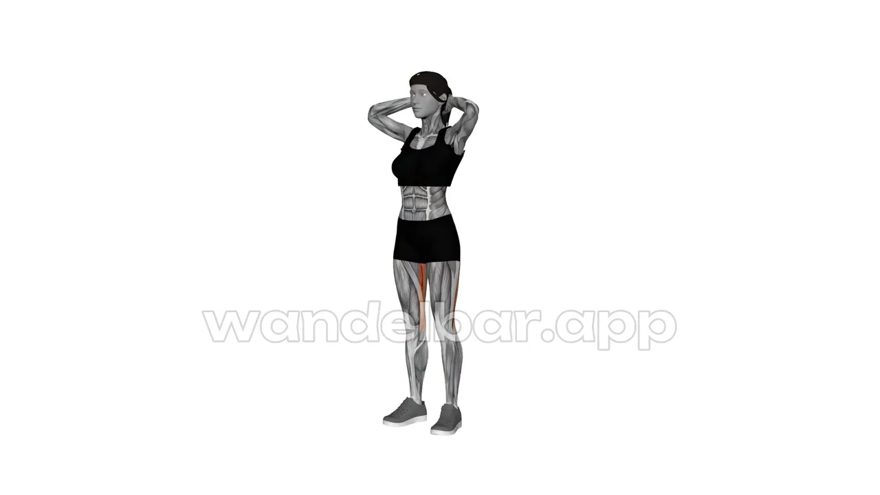 good mornings mid-hinge: hands behind head, flat back, torso tilted forward, knees soft