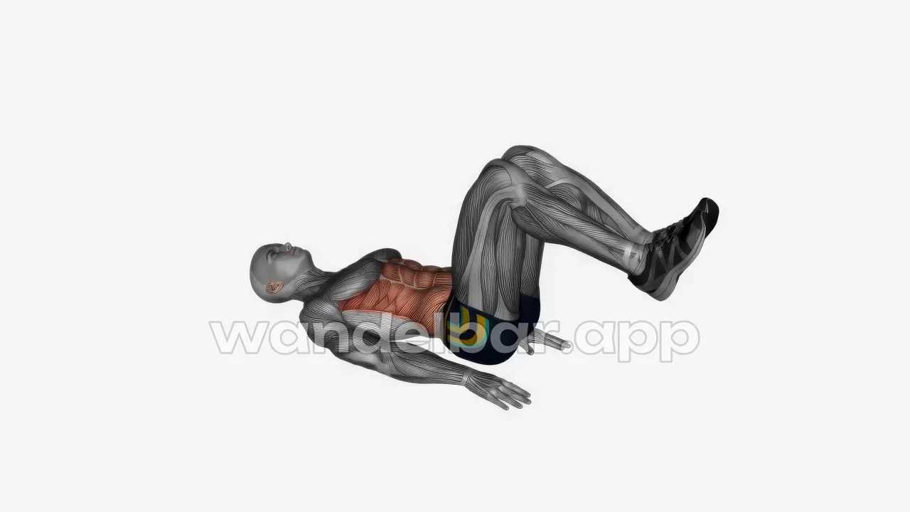 reverse crunches: knees curled toward chest, hips lifted slightly off floor