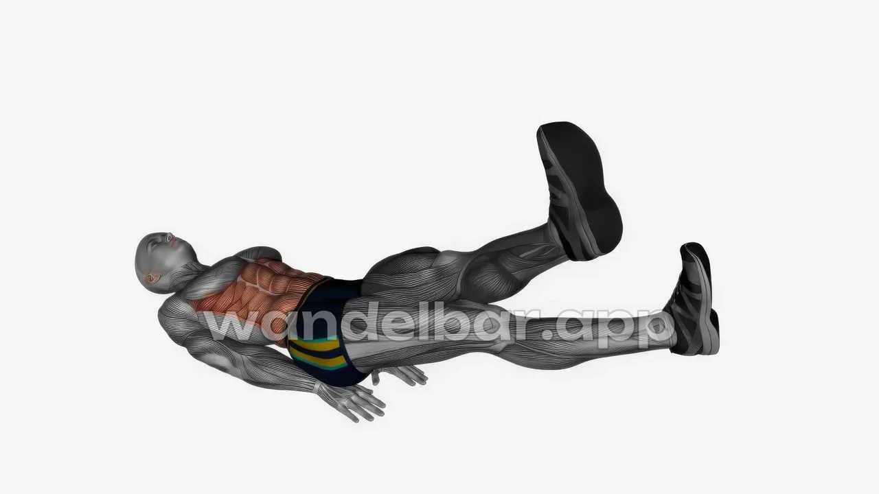 scissor kicks: straight legs lifted and crossed at the ankles, arms flat