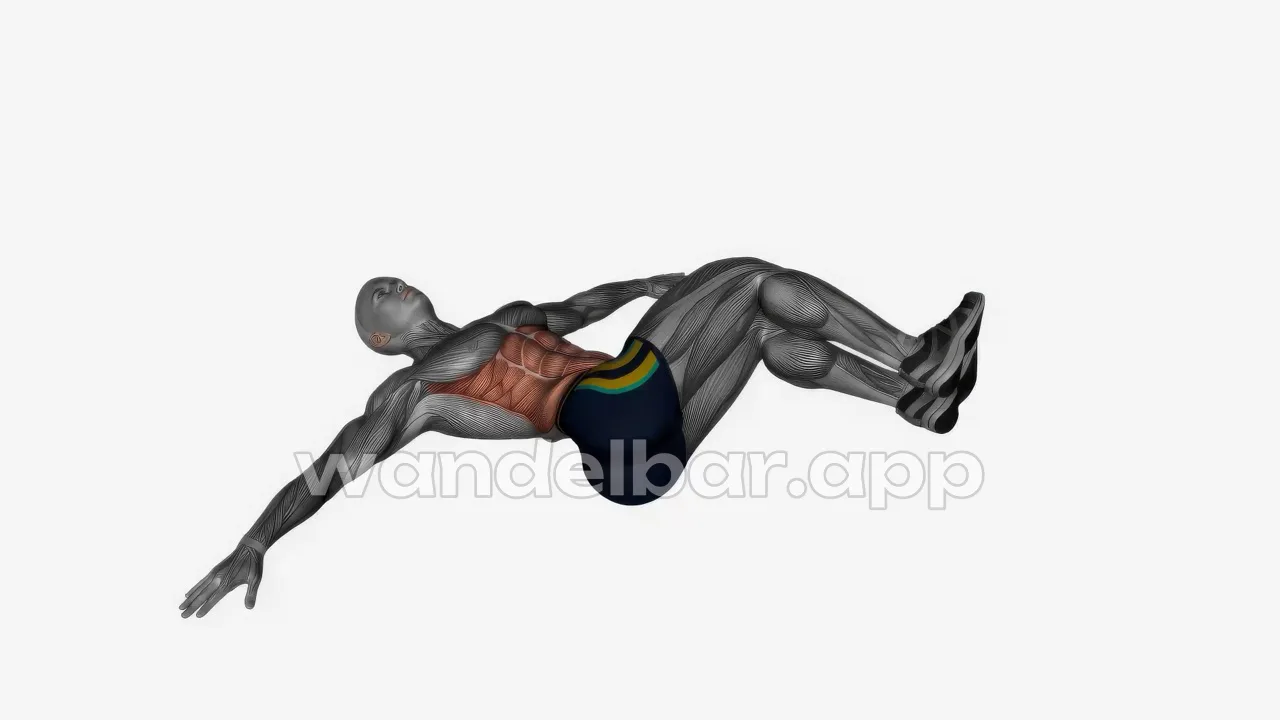 windshield wipers: arms wide, bent knees tipped to one side above floor